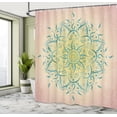 thumbnail image 4 of Ambesonne Lotus Shower Curtain, Sun Pattern Ombre Mandala Art, 69"Wx84"L, Pale Peach, 4 of 4