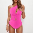 thumbnail image 2 of Feimerou One Shoulder One Piece Swimsuits for Women Tummy Control Bathing Suits Sexy High Waisted Cutout Full Coverage Swimwear, 2 of 5