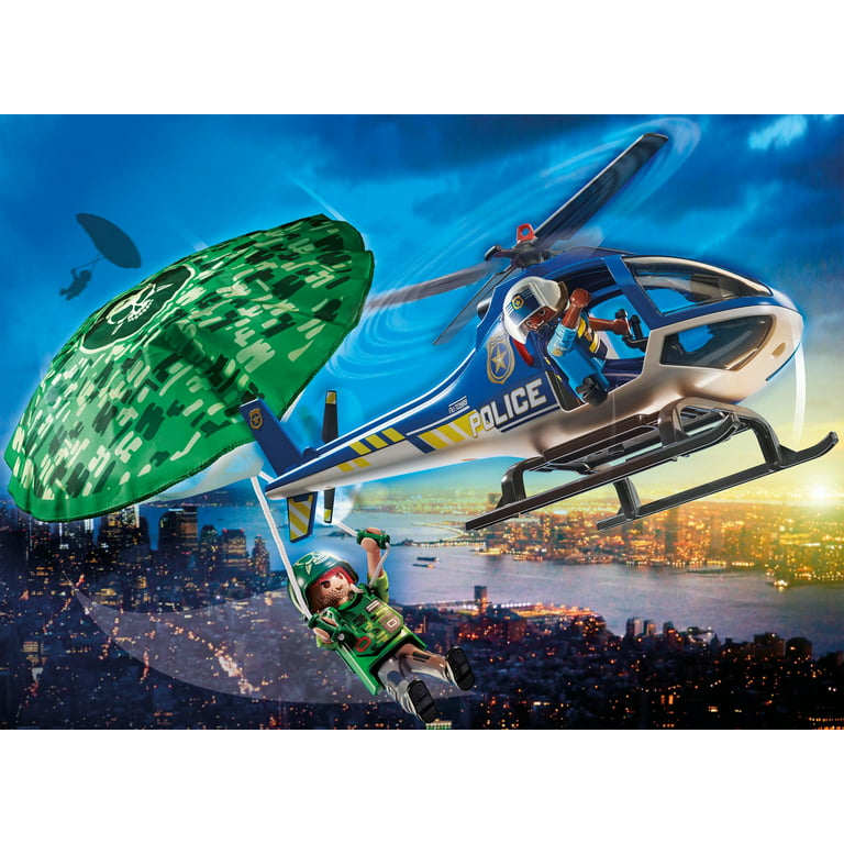 Playmobil Police Parachute Search- Police Helicopter, for Children Ages 4  Years and Older 