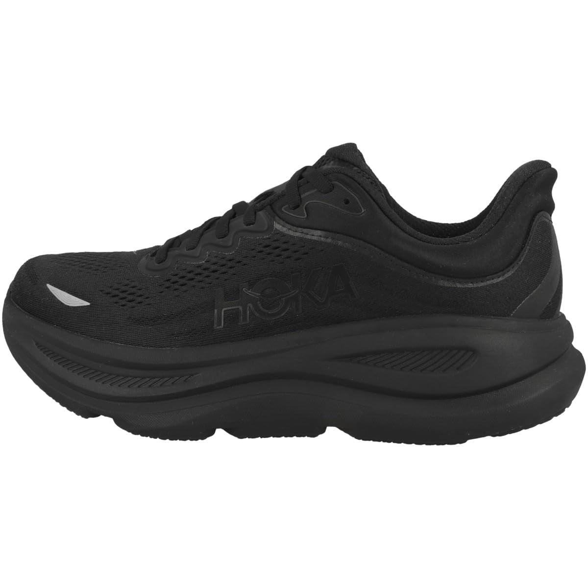 Hoka Men's Bondi 8 Sneaker, Black, 9.5, Lightweight Foam, Vegan