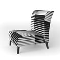 thumbnail image 2 of Designart "Black and White Abstract" Upholstered Patterned Accent Chair and Arm Chair, 2 of 5