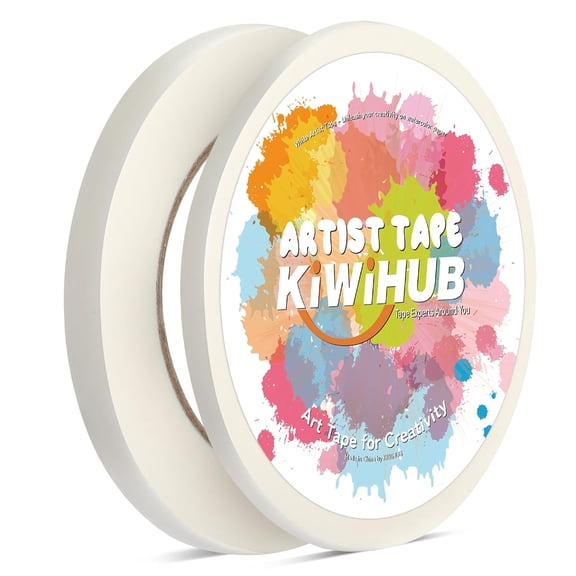 White Artist Tape for Watercolor Paper, White Art Masking Tape for Drafting Painting Canvas Framing - Acid Free