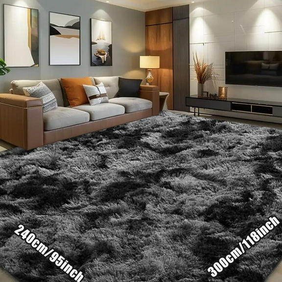 1 piece of super soft and thickened fluffy living room rug, soft plush rug, bedroom interior rug, fluffy faux fur rug, home décor，95*118inch