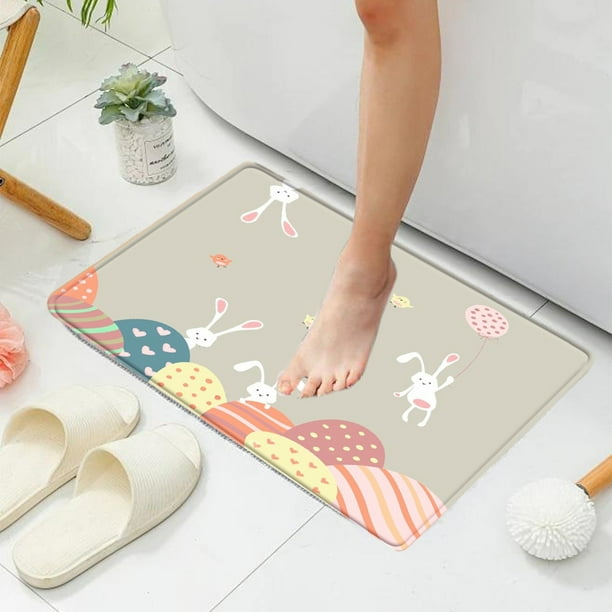 Tapete de Entrada para El Día de Pascua - Tapete para La Puerta Principal - Alfombra de Baño Súper Absorbente de Secado Rápido - Base de Goma Antideslizante, Lavable - Verde, 40X60 Cm