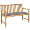 thumbnail image 4 of vidaXL Solid Teak Wood Garden Bench with Multi Colors Cushion Outdoor Seat, 4 of 40
