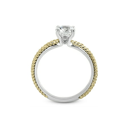 Tiffany Engraved Round Tag - 0.54ct tw I-I1 Exc-Cut Round AGI Natural Diamonds 14k Vintage Engraved Ring 3.7g