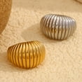 thumbnail image 3 of YIEMEEN Minimalist Fat Bread Stripe Ring Party Ready Gold or Silver Plated Ring Jewelry in a Minimalist Fat Bread Style, 3 of 11