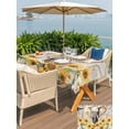 thumbnail image 4 of Farmhouse Elephants Outdoor Tablecloth - 52x70 Inch Rectangle Dining Table Cover, Spring Summer Sunflowers Wood Grain Waterproof Outdoor Table Cloth with Umbrella Hole & Zipper for Picnic/Patio/Party, 4 of 7