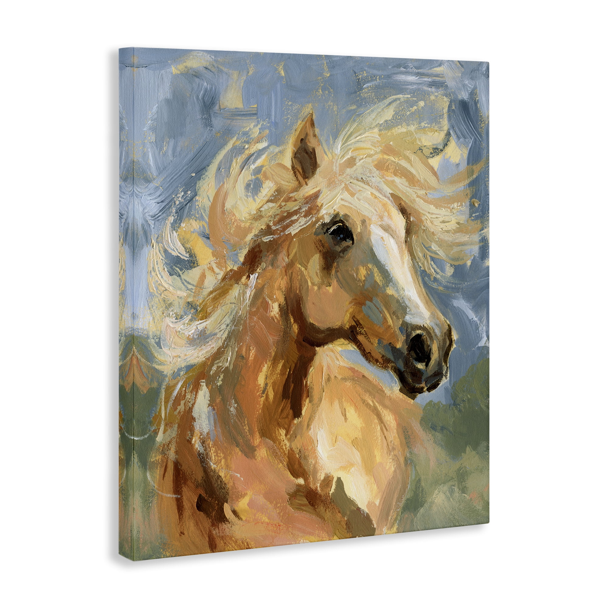 Stupell Industries Horse with Tousled Mane Animals Painting Wrapped Canvas Art Print Wall Art, 36 x 48