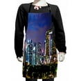 thumbnail image 1 of Travel Kids Apron, Singapore Cityscape at the Night Modern Architecture Urban Life East Landmark, Boys Girls Apron Bib with Adjustable Ties for Cooking Baking Painting, Multicolor, by Ambesonne, 1 of 2