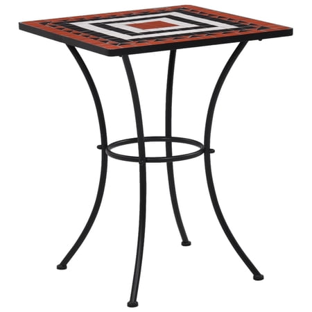 moobody Garden Bistro Table Ceramic Tabletop Iron Frame Outdoor Coffee Table for Patio  Backyard  Lawn  Balcony  Poolside 23.6 x 23.6 x 29.9 Inches (L x W x H)