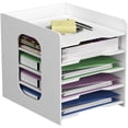 thumbnail image 3 of Organizador de archivos de PVC de almacenamiento de 5 niveles, documentos verticales A4, compartimento de almacenamiento blanco, bandejas de archivo de oficina, hogar y escuela, 3 of 5