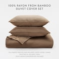 thumbnail image 3 of Comfort Canopy Luxury 100% Rayon From Bamboo Duvet Cover Set with Shams, King/Cal-King, Taupe, 3 of 11