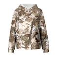 thumbnail image 4 of newwalpole Camo Hoodie Kids Cute Hoodies Maple Leaf Print Oversized Drop Shoulder Fleece Hooded Sweatshirt Pullover With Pocket (Khaki, 11-12), 4 of 6