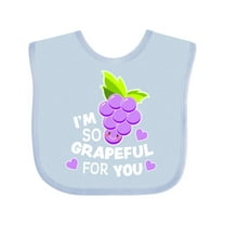 Inktastic Im So Grapeful for You with Cute Grapes Boys or Girls Baby Bib