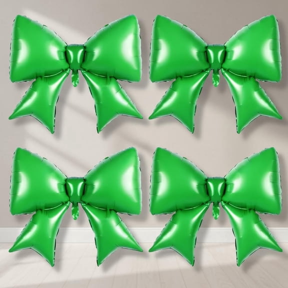 Green Bow Balloons, Witch Theme Party Spring Easter, St. Patrick's Day, Wedding, Picnic, Baby Shower, Christmas Festive Holiday, Emerald Green Foil Bow Balloons