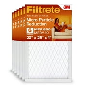 Filtrete 20x25x1 Air Filter, MPR 800 MERV 10, Micro Particle Reduction, 6 Filters