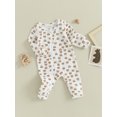 thumbnail image 3 of Wassery Baby Girls Boys Jumpsuit Long Sleeve Crew Neck Bear Print Zipper Closure Romper 3M 6M 9M 12M Infant Cute One Piece Clothes, 3 of 8