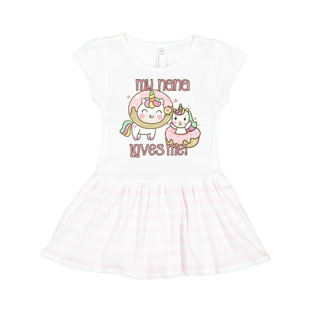 

Inktastic My Nana Loves Me Unicorn Gift Toddler Girl Dress