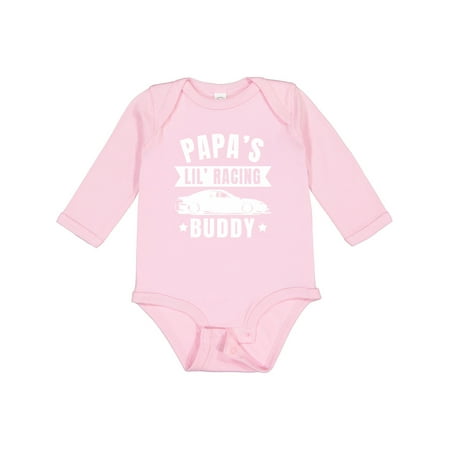 

Inktastic Papas Lil Racing Buddy Gift Baby Boy or Baby Girl Long Sleeve Bodysuit
