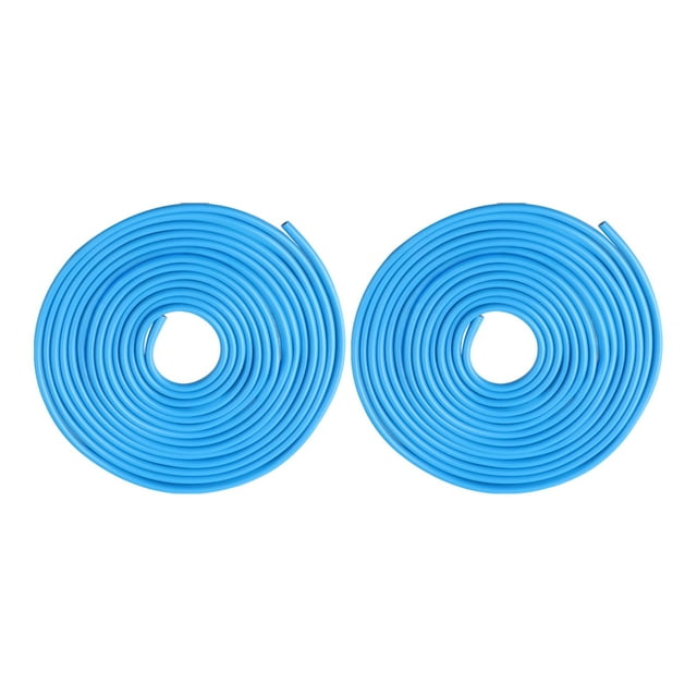 2 protectores de borde de puerta de coche universales de 10 m, fáciles de cortar, con borde en forma de U. Azul