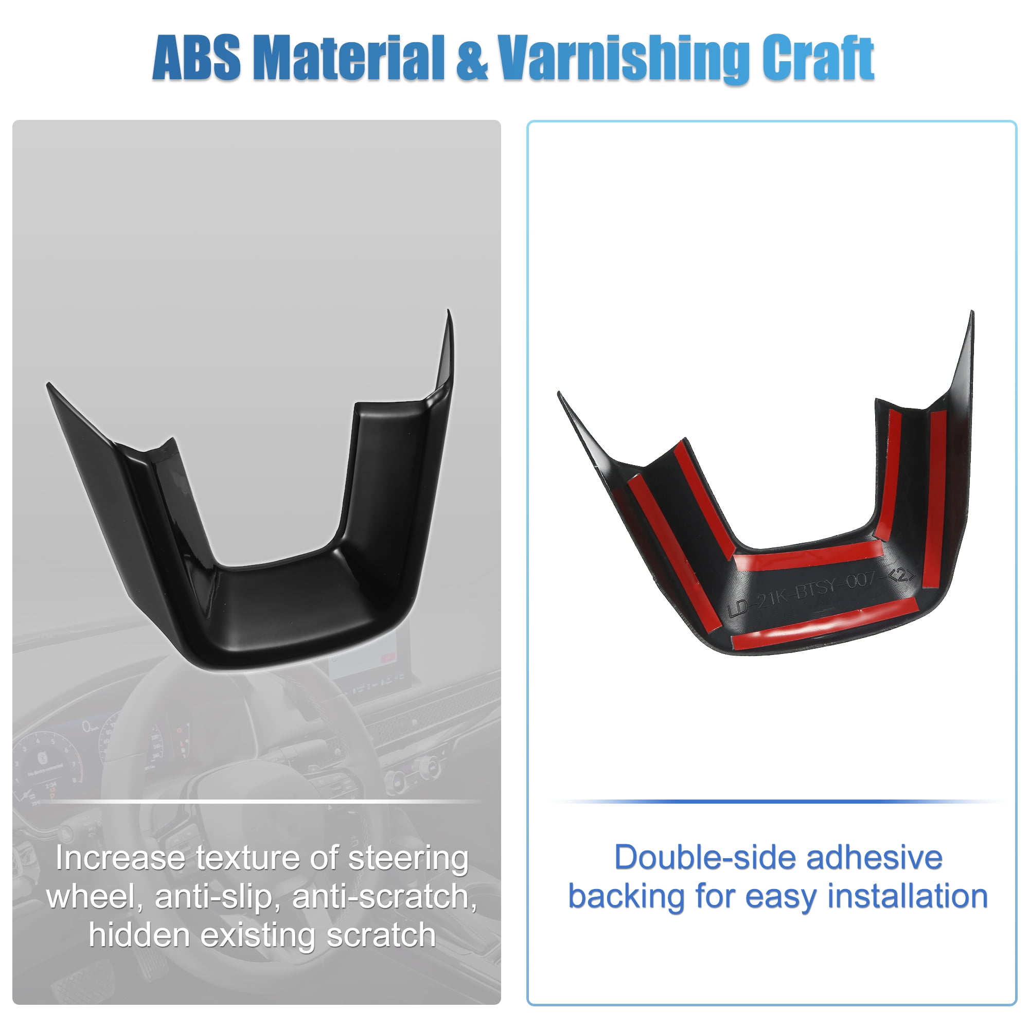 Unique Bargains Steering Wheel Cover Trim for Honda Civic 11th Gen 2022 Gloss Black
