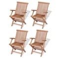 thumbnail image 2 of vidaXL 5 Piece Folding Outdoor Dining Set Solid Teak Wood, 2 of 5