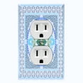 thumbnail image 1 of Metal Light Switch Plate Cover Elegant Blue Floral Mandala Rug Tile Pattern TIL072, 1 of 13