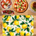 thumbnail image 2 of Amarainy Lemon Floral Pattern Linen Table Mats Set of 4 for Dining Table Decor, 12x18 inch, 2 of 5