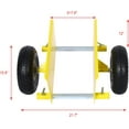 thumbnail image 2 of Heavy Duty Panel Dolly, Adjustable Door Dollys with Wheel, 2 10" Pneumatic Wheels 600LBS Load Bearing for Drywall Sheet Heavy Appliance & Material Handling All Terrain Moving Cart Panel Yellow, 2 of 18