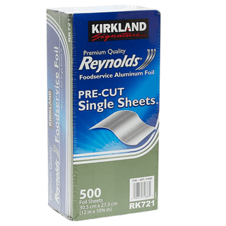 KS Reynolds Pre-Cut Single Sheet Premium Aluminum Foil Easy to Use & Dispensing Great for Storing Wrapping Sandwiches Burritos Left Over Grilling