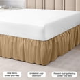 thumbnail image 2 of CCNY Dust Ruffled Style Bed Skirt Twin XL size Adjustable Elastic 9" Drop Length Microfiber Made Taupe Bedskirts, 2 of 6