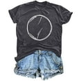 thumbnail image 1 of Mujeres Impreso Casual Top, Manga Corta Crew Cuello Blusa para la Primavera Y el Verano Desgaste, Ligero Imitación Algodón Moda Tee, 1 of 2