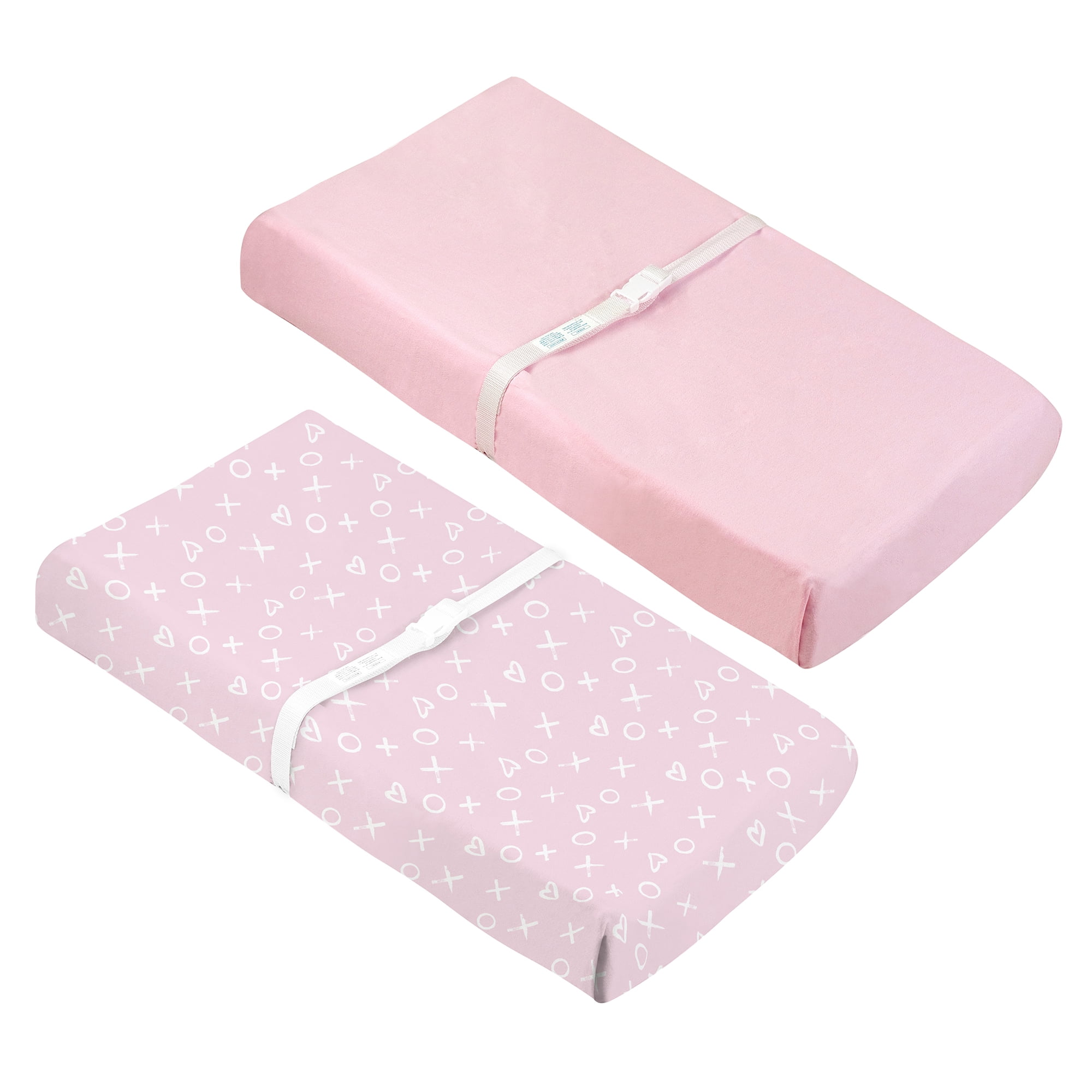 Kushies Girls Contour Change Pad Cover Cotton Flannel Pink/White 2 Pack Walmart Canada