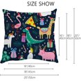 thumbnail image 2 of GZHJMY Christmas Cute Funny Animals Throw Pillow Cases Pillow Covers Cushion Cases 1 Pack with Zipper for Sofa Couch Bedroom Christmas Winter Holiday 16x16 Inch Home Decor, 2 of 6