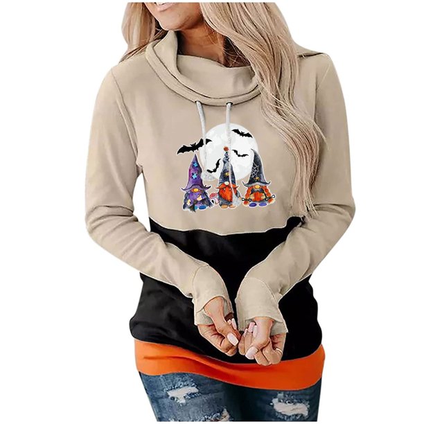 Fashin Mujeres Halloween Impreso Fiesta Manga Larga Sudadera Con Capucha Tops Blusa Pompotops gfhjh6212