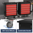 thumbnail image 5 of 5-Drawer Tool Chest,Rolling Tool Cart with Wheels,High Capacity Tool Cabinet with Locking System for Garage, Warehouse, Workshop-Black&Red, 5 of 7