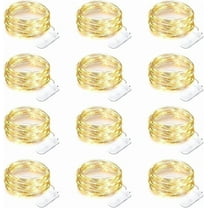 12 Pack Fairy String Lights 7 Feet 20 Led Waterproof Silver Wire Firefly Starry Moon Lights for Bedroom DIY Party Wedding Patio Christmas