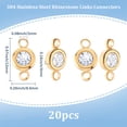 thumbnail image 2 of 1 Box 20Pcs Rhinestone Connectors Charms 304 Stainless Steel Flat Round Link Charms for Jewelry Making, 2 of 7