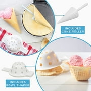 Cucina Pro Waffle Cone and Bowl Maker for Homemade Ice Cream Cones - Includes Shaper Roller & Bowl Press - Electric Nonstick Waffler Iron Machine