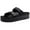 Black, variant on Women's Platform Sandals with Arch Support, Chunky Lightweight Foam Slip on Slides, Comfortable Summer Beach Sandals with Adjustable Buckle