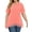 Coral, variant on Women Plus Size Tops Casual Lace Tunic Blouse Summer Crew Neck Short Sleeve Shirts