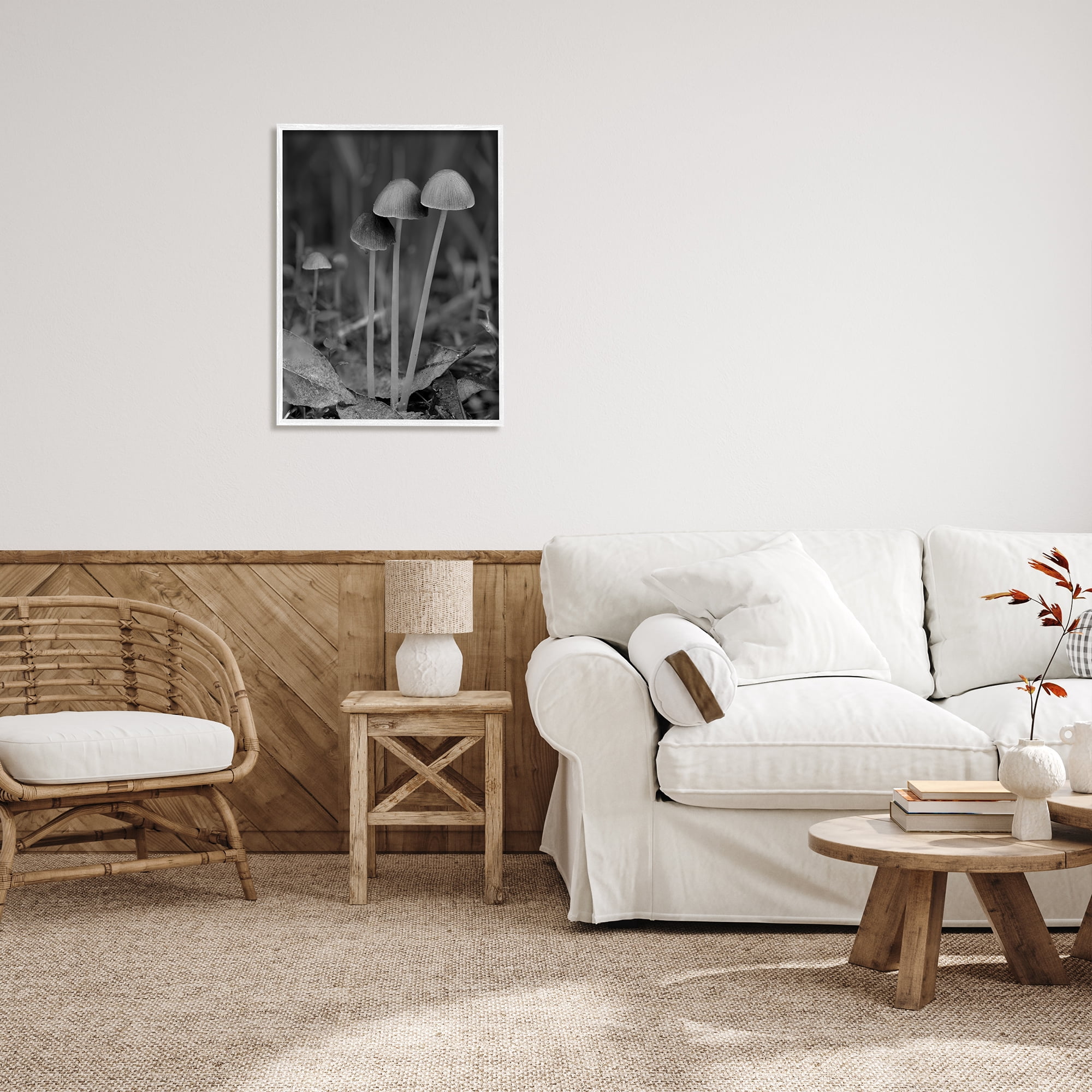 Stupell Industries Forest Mushroom Photography Botanical & Floral Photography White Framed Art Print Wall Art, 24 x 30