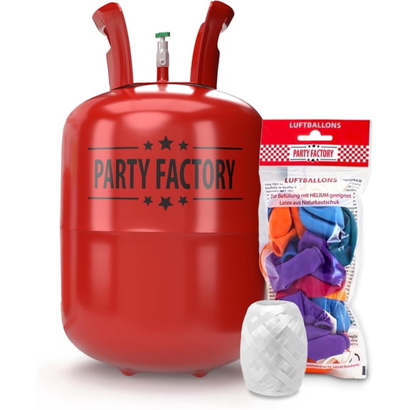 Helium Tank for up to 30 Balloons incl. Latexballoons, Helium Cylinder 7 cu. ft. Gas with filling quantity for Balloons, Ideal for Party, Wedding