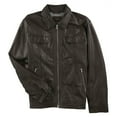 thumbnail image 2 of Tasso Elba Mens Leather Motorcycle Jacket, Brown, XX-Large, 2 of 2