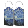 thumbnail image 5 of Rocae The Starry Night for Leather Luggage Baggage Tags ID Label Privacy Cover ID Label with Stainless Steel Loop and Address Card, 5 of 5