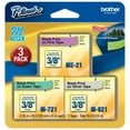 thumbnail image 1 of 3/Pack Genuine Brother 3/8" (9mm) P-touch M Tape Value Pack for Brother PT-45, PT45 Label Maker, 1 of 1