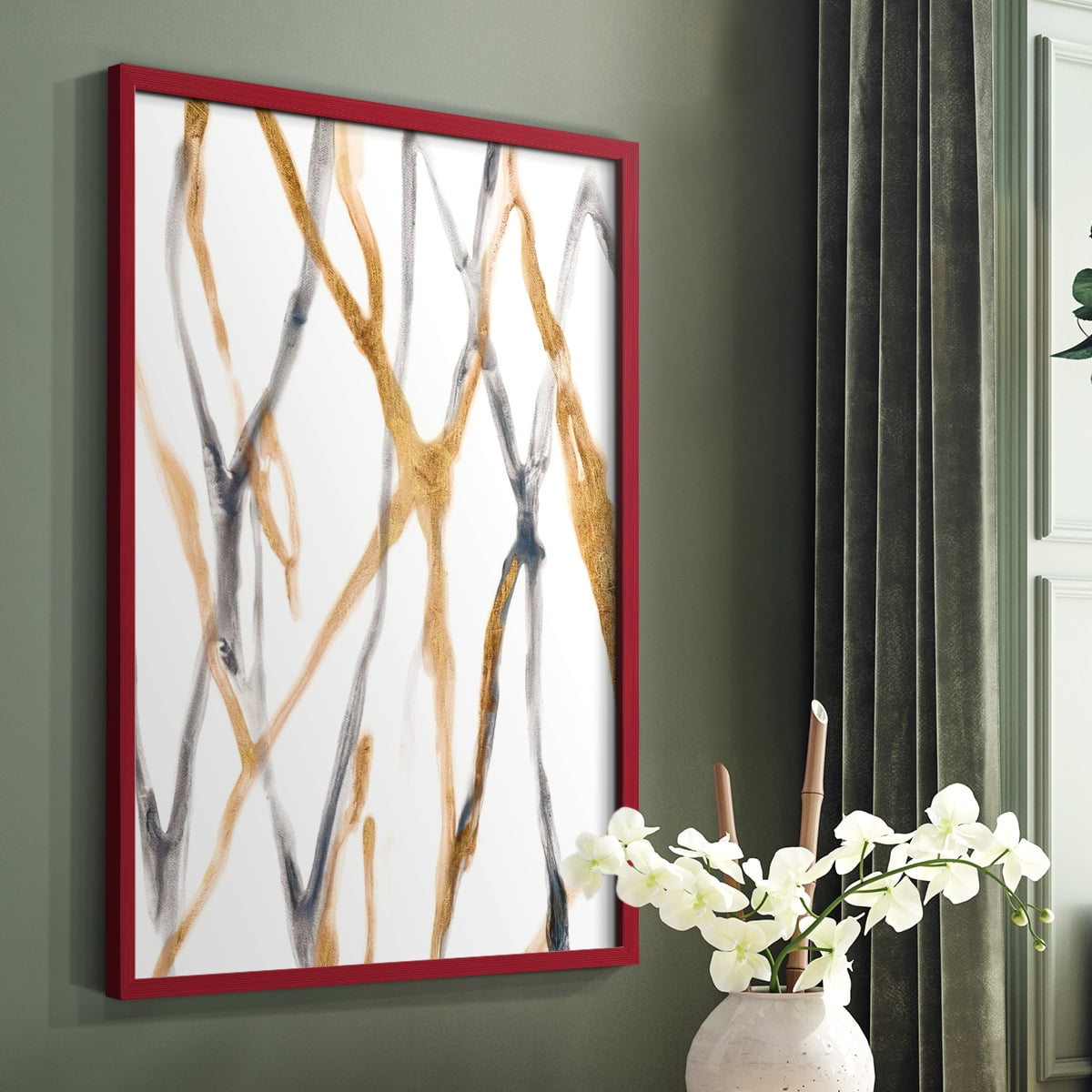Runnel IX in Red Solid Wood 8 x 10 Framed Print
