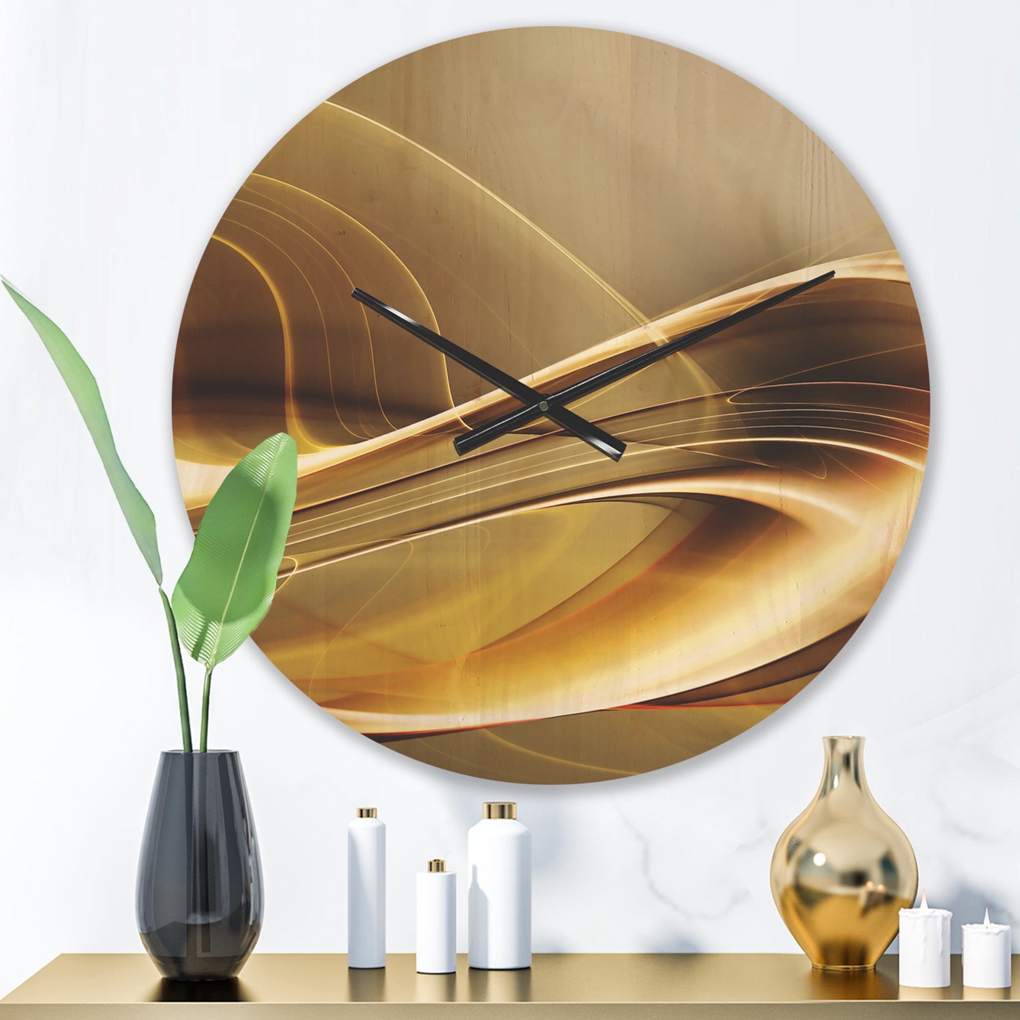 Designart 'Elegant Fractal Modern Sofa ' Modern Wood Wall Clock