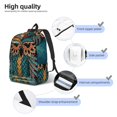 thumbnail image 4 of Rateoe Owl In Blue Pattern Canvas College Laptop Backpack,Travel Daypack,Durable Rucksack Travel Notebook Bag School Backpack Book Bag for Men Women-Medium, 4 of 7